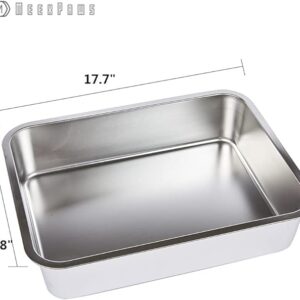 Caja de arena de acero inoxidable para gatos, antiadherente, control de olores,  alfombrilla