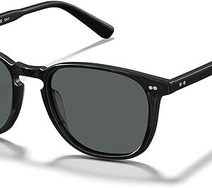 CARFIA Gafas de sol polarizadas retro para hombre, protección UV400, marco de acetato cuadrado