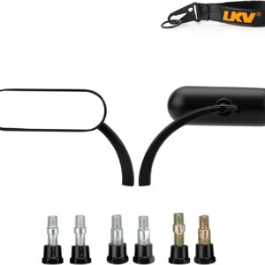 LKV Mini espejos retrovisores ovalados para motocicleta