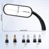 LKV Mini espejos retrovisores ovalados para motocicleta - Imagen 6