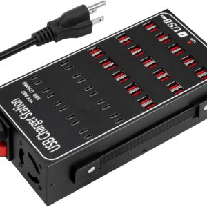 Estación de carga multidispositivo, 50 puertos (30 USB A + 20 USB C)