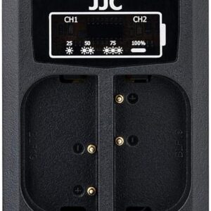 JJC DMW-BLF19 y DMW-BLK22 Cargador de batería USB de doble ranura