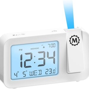 MARATHON Reloj de proyección con pantalla grande y retroiluminación