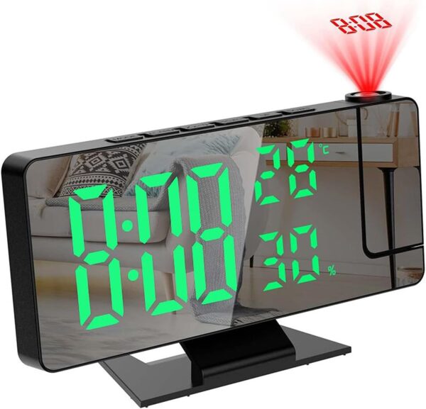 Reloj despertador de proyección digital con pantalla