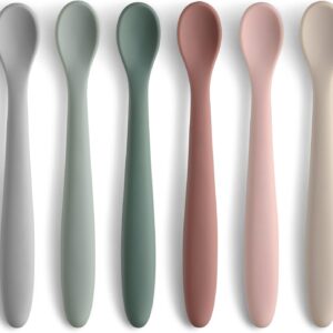 Cucharas de silicona para bebés de 6 piezas
