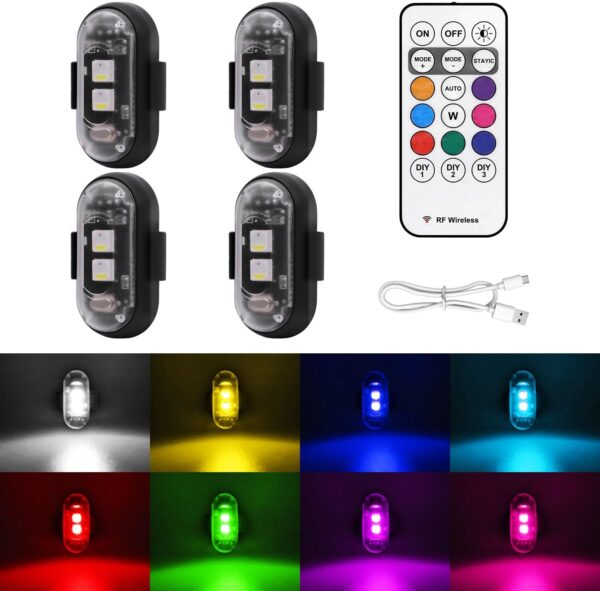 4 luces estroboscópicas LED inalámbricas