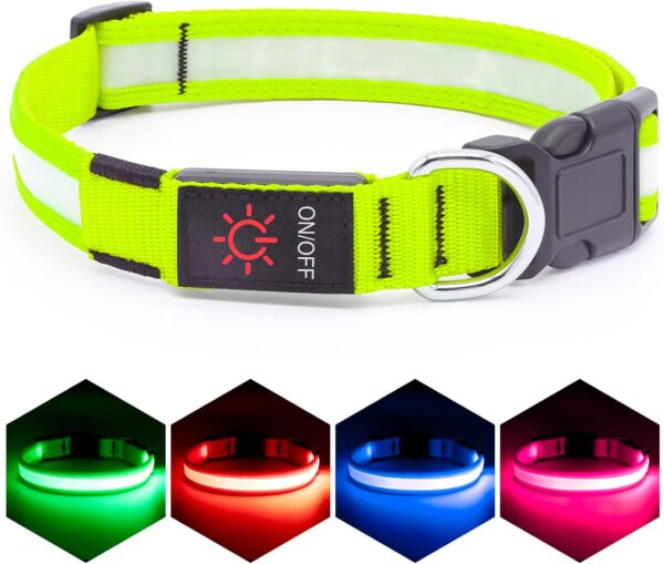 Vizpet Collar para perro con luz LED (Amarillo)