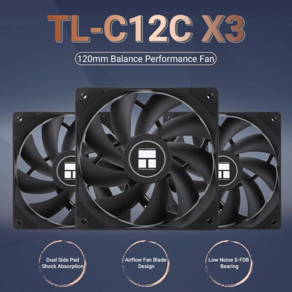 Ventilador de CPU TL-C12C X3 Ventilador de carcasa