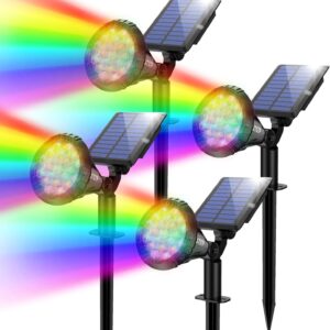 Focos solares de color para exteriores