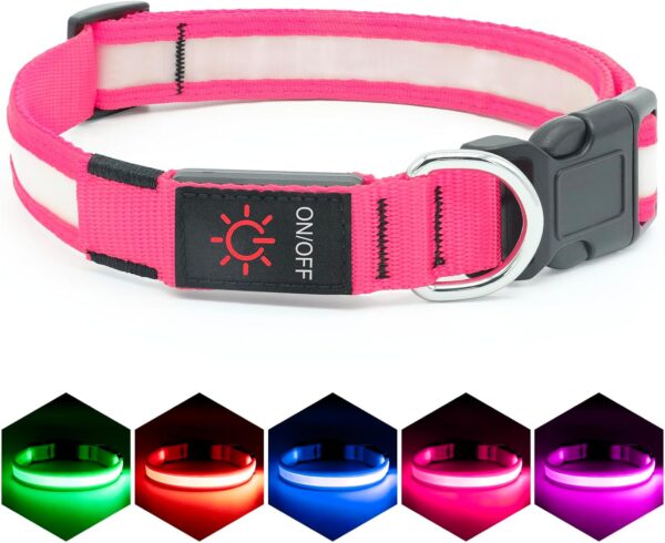 Vizpet Collar para perro con luz LED (Rosado)