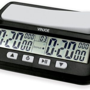 VINJOE Reloj de ajedrez digital profesional para juegos de mesa
