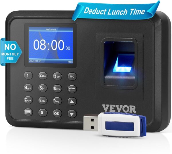 Reloj de hora, reloj de hora de huellas dactilares para empleados