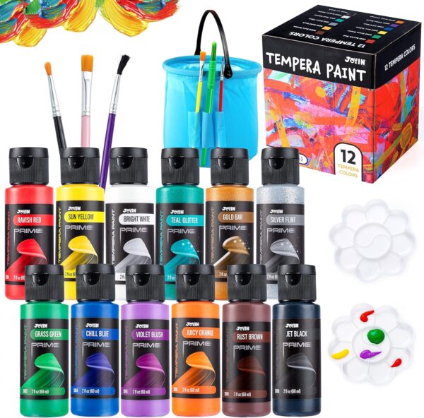 Juego de 12 pinturas de témpera lavables