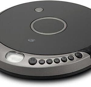 GPX PC807B - Reproductor de MP3/CD portátil personal con protección anti-salto con auriculares estéreo, negro/gris