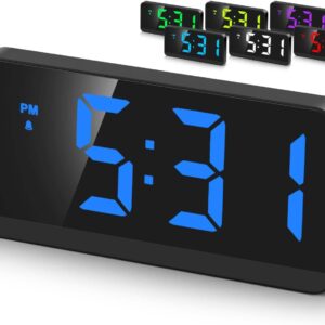Reloj despertador digital eléctrico para dormitorios, pequeño reloj digital LED para dormitorio