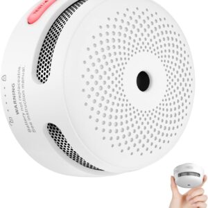 Minidetector de humo, batería de 10 años, alarma de incendio fotoeléctrica con indicador LED