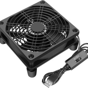 Ventilador de computadora USB silencioso, ventilador alimentado por 5 V con controlador de velocidad para router módem receptor DVR Xbox TV Box Refrigeración