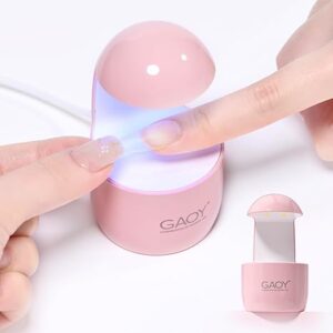 GAOY Mini luz UV para uñas de gel, pequeña luz de curado de uñas, lámpara LED de cáscara de huevo, secador de uñas USB para secado rápido, rosa