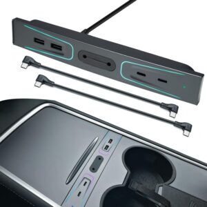 Neentone Estación de acoplamiento Tesla modelo 3/Y multipuerto, consola central USB Hub Tesla