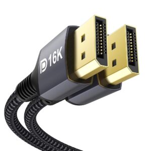 Stouchi Cable DisplayPort 16K 2.1, cable DP 6.6 pies 80 Gbps 16K @60Hz