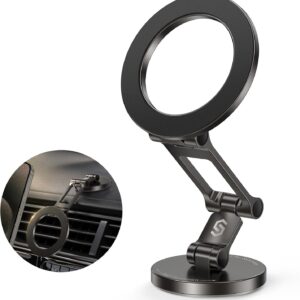 Syncwire Compatible con soporte MagSafe para coche Dash y pantalla Tesla [totalmente metálico], soporte magnético para teléfono