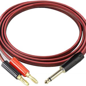 MEIRIYFA Cable de Altavoz de 6,35 mm a Banana Plug de 1/4 TS - Cable de Audio HiFi OFC para Aplicación DJ, Mezclador - 2 m (Conector Banana de 6,35 a 4 mm)