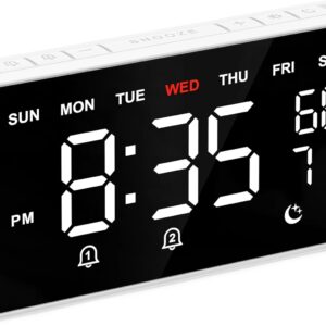 Dekala Reloj despertador digital para dormitorios, reloj despertador fuerte