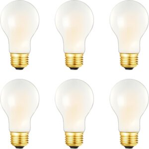 Bombillas LED Edison A19 esmeriladas vintage de 60 W, bombillas de filamento LED regulables E26