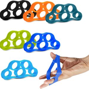 6 bandas de resistencia de silicona para estiramiento de dedos, fortalecedor de mano para artritis