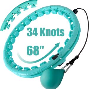 Aro de entrenamiento con peso de 34 nudos, tamaño extragrande, anillo de ejercicio de cintura inteligente para adultos para pérdida de peso