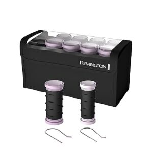 Rulos para el cabello Remington H1015 Compact Ceramic Worldwide Voltage Hair Setter, rodillos de pelo, 1, 1 ¼ pulgadas de pelo, color rosa