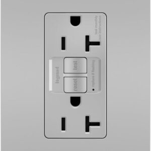 Legrand Radiant 2097GRYCCD12 - Salida dúplex para decoración de autoprueba GFCI de 20 amperios