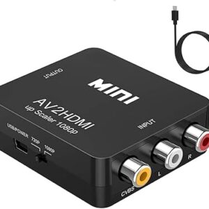 ABLEWE RCA a HDMI, convertidor AV a HDMI, 1080P Mini RCA compuesto CVBS Video Audio Convertidor.