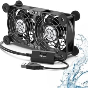 ELUTENG Ventilador de refrigeración dual, silencioso USB de 3.150 in con 3 puertos USB ajustables