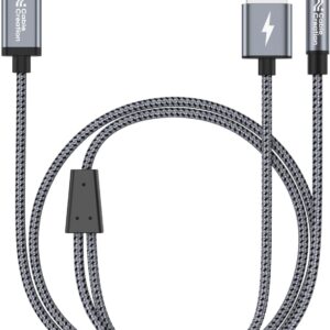 CableCreation Cable de audio USB C a 0.138 in con cable de carga USB, cable auxiliar para automóvil