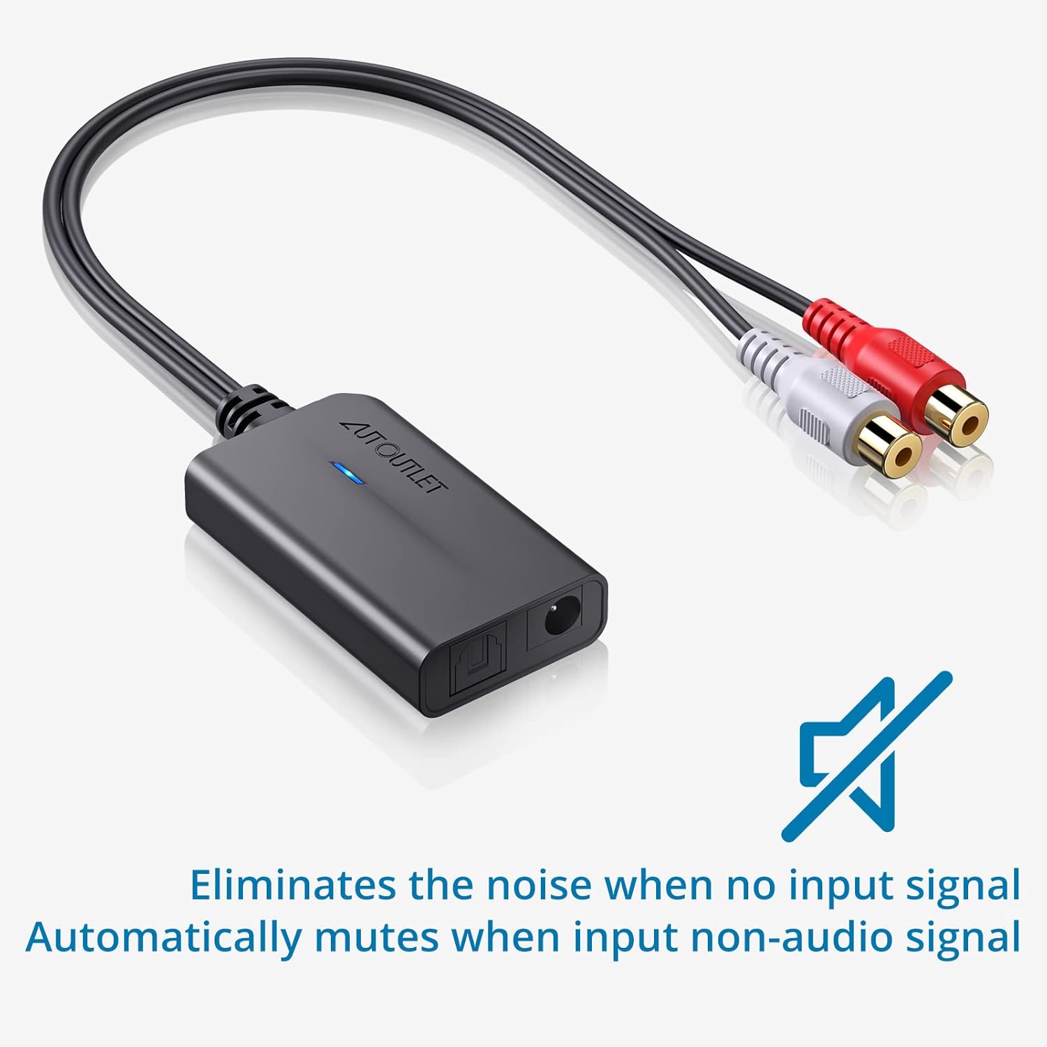 AUTOUTLET Convertidor óptico a RCA de 192 kHz DAC Convertidor de audio digital a analógico - Imagen 3