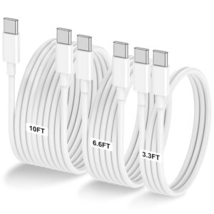 Paquete de 3 cables USB C a USB C de 60 W, cable tipo C a tipo C, cable de carga rápida