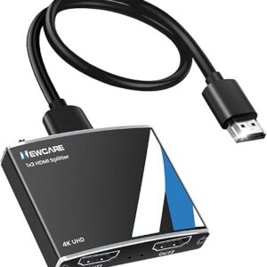 Divisor HDMI 4K de 1 en 2 salidas con cable HDMI de 3.9 pies, solo espejo divisor HDMI 1X2.