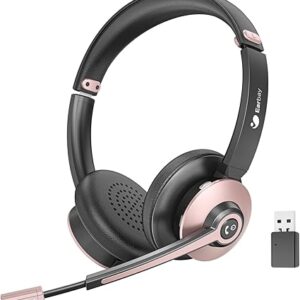 Auriculares inalámbricos con micrófono para el trabajo, auriculares Bluetooth con micrófono.