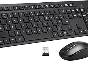 Combo de teclado y mouse inalámbricos, teclado inalámbrico silencioso de 2.4 G para Windows Chrome.