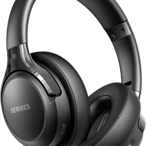 BERIBES Auriculares Bluetooth sobre la oreja, tiempo de reproducción de 65 horas y 3 modos de música