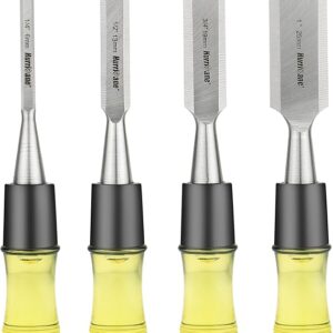 HURRICANE - 4 piezas cincel de madera conjunto Cr-V construcción para carpintería tallado PVC alto.