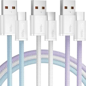Senetem Paquete de 3 cables USB C de 10 pies, USB Aa USB tipo C.