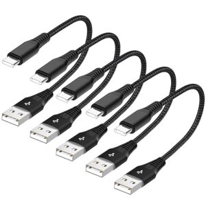 Cable corto USB C de 8 pulgadas, 5 unidades USB A a USB C, cable trenzado TIPO C.