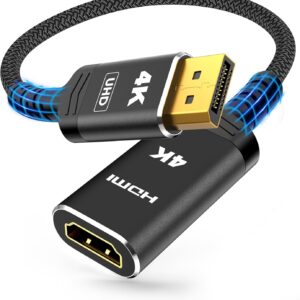 Highwings Adaptador 4K DisplayPort a HDMI, adaptador unidireccional DP a HDMI