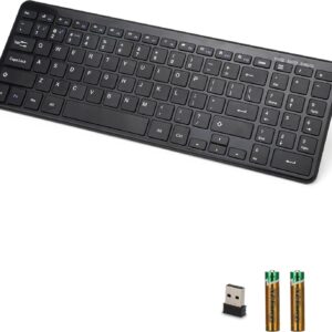 Teclado Bluetooth inalámbrico, teclado universal multidispositivo con teclado numérico (no incluye adaptador usb)