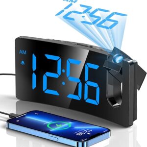 GOLOZA Reloj despertador de proyección, reloj digital con proyector giratorio de 180°.