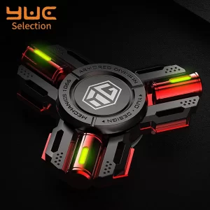 YUC - Spinner de dedo con luz LED, juguete de mano para adultos, antiestrés, silencioso.