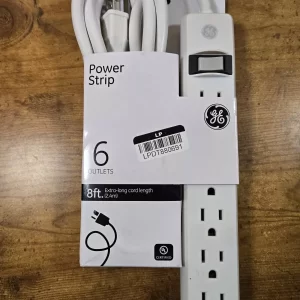 Regleta de enchufes GE de 6 tomas, cable de 8 pies, nueva
