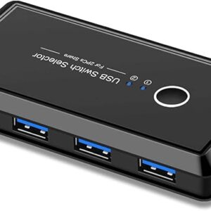 Hub USB de datos ultradelgado, 2 en 4 salidas USB 3.0 Switch Selector de 2 puertos PC.